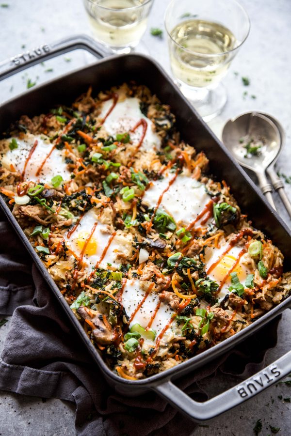Bibimbap Casserole with Ground Pork