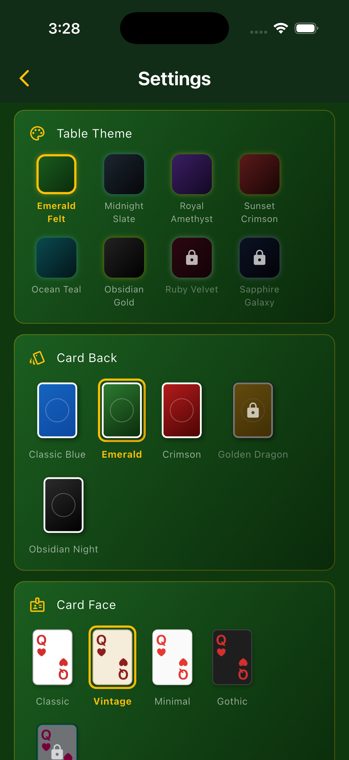 Card and Theme Customization